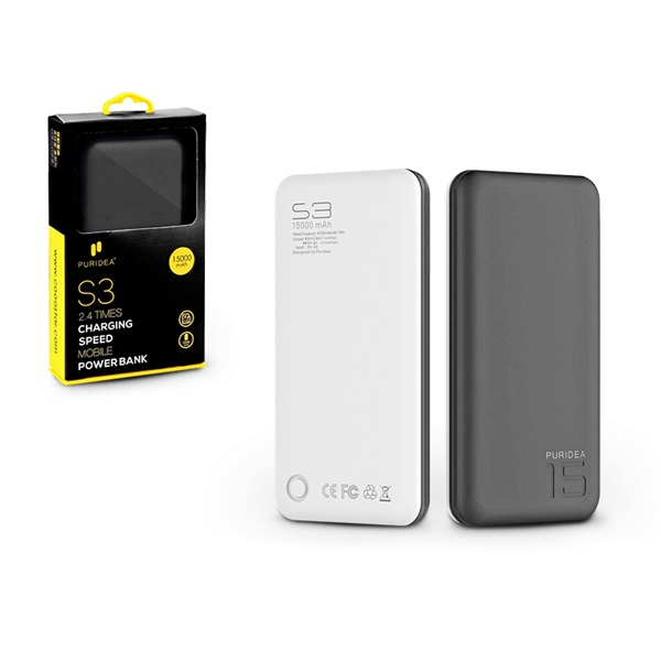 Puridea PT-5028 S3 15000mAh 2xUSB szürke power bank