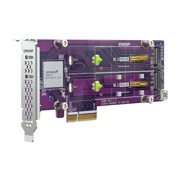 QNAP QM2-2P-344A 2x M.2 SSD port bővítő kártya, PCIe