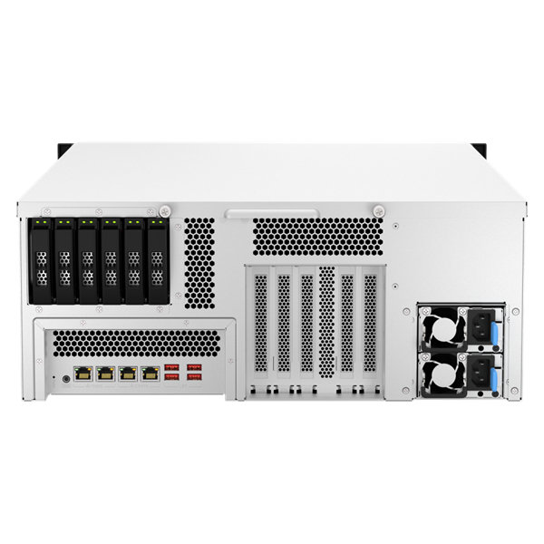 QNAP TS-h3087XU-RP-E2378-64G 30xSSD/HDD 4U rackbe szerelhető hibrid ZFS NAS