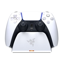 Razer PS5 kontrollerhez fehér (Robot White) Univerzális kontroller gyorstöltő