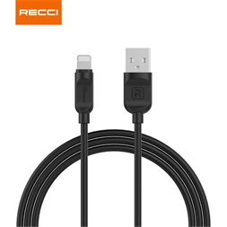 Recci RCL-P100B 1m Lightning - USB fekete adat- és töltőkábel