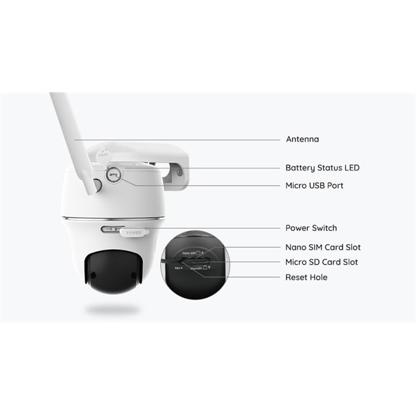 Reolink GO PT Plus /4 MP/H265/95°/IR10m/4G/akkumulátoros IP PT dómkamera + napelemes töltő