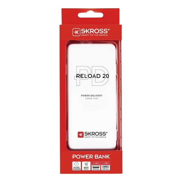 SKROSS Reload20 PD 20000mAh USB/microUSB kábellel két kimenettel power bank