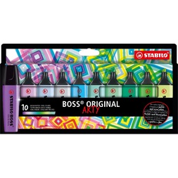 STABILO BOSS ORIGINAL ARTY hideg színek 10 db/csomag szövegkiemelő készlet