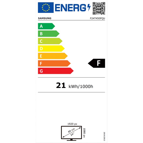 Samsung 23,8" F24T450FQU LED IPS HDMI fekete monitor