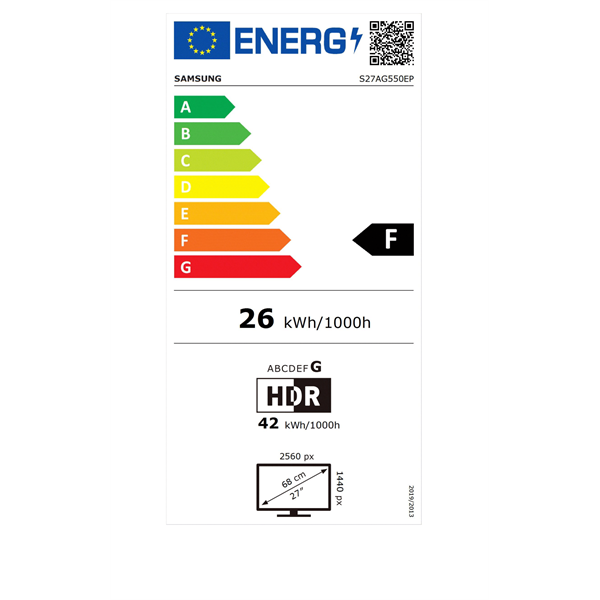 Samsung 27" LS27AG550EPXEN QHD 165Hz HDMI/DP HDR10 ívelt kijelzős gamer monitor