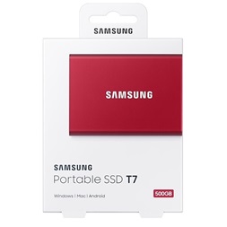 Samsung 500GB USB 3.2 (MU-PC500R/WW) piros T7 külső SSD