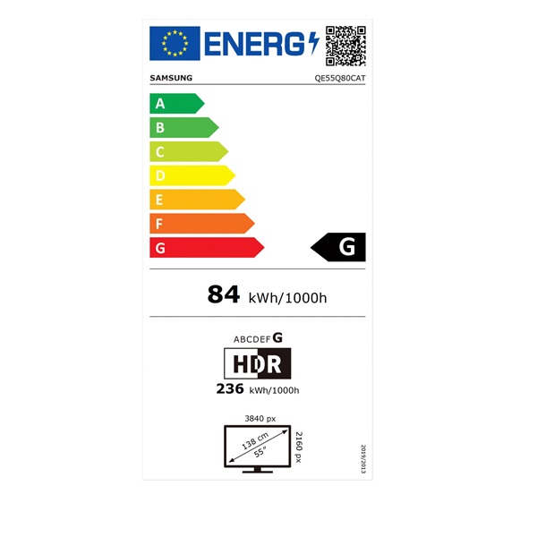 Samsung 55" QE55Q80CATXXH 4K UHD Smart QLED TV