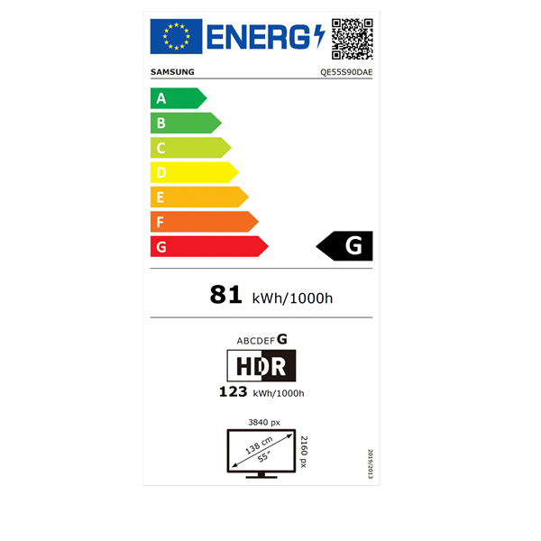 Samsung 55" QE55S90DAEXXH 4K UHD Smart OLED TV