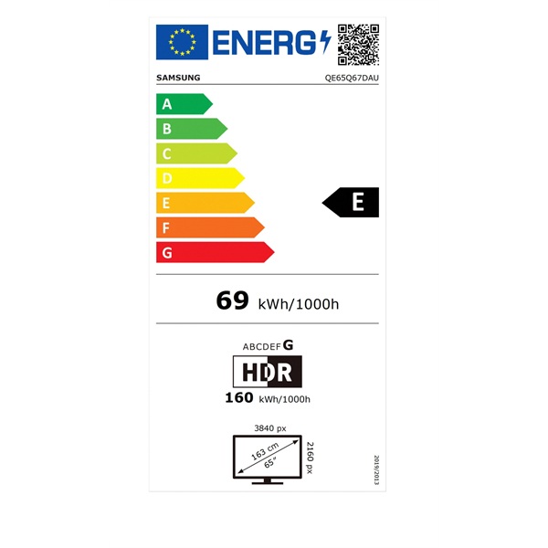 Samsung 65" QE65Q67DAUXXH 4K UHD Smart QLED TV