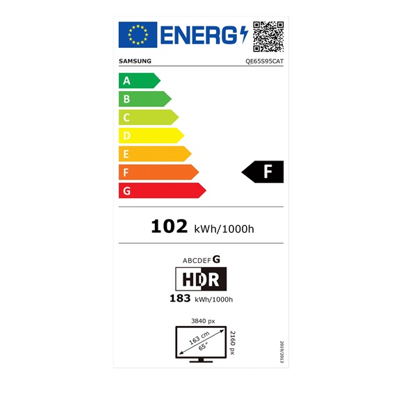 Samsung 65" QE65S95CATXXH 4K UHD Smart OLED TV