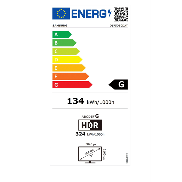 Samsung 75" QE75Q80DATXXH 4K UHD Smart QLED TV