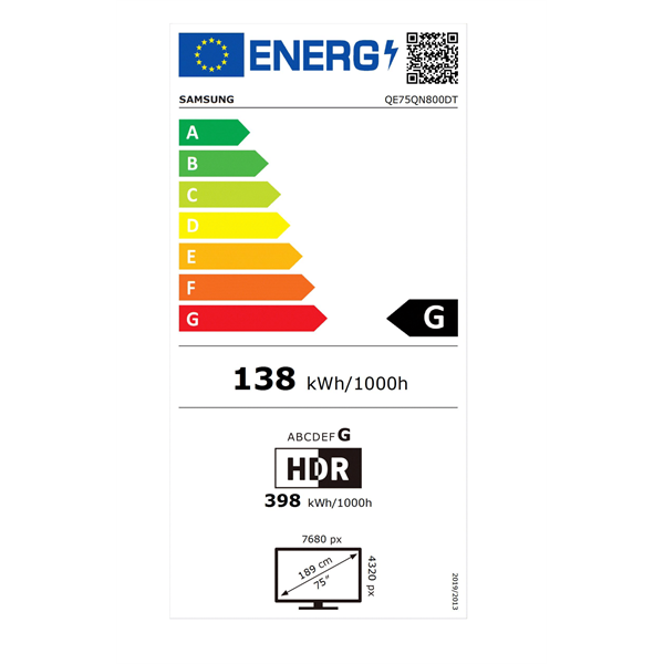 Samsung 75" QE75QN800DTXXH 8K UHD Smart NeoQLED TV