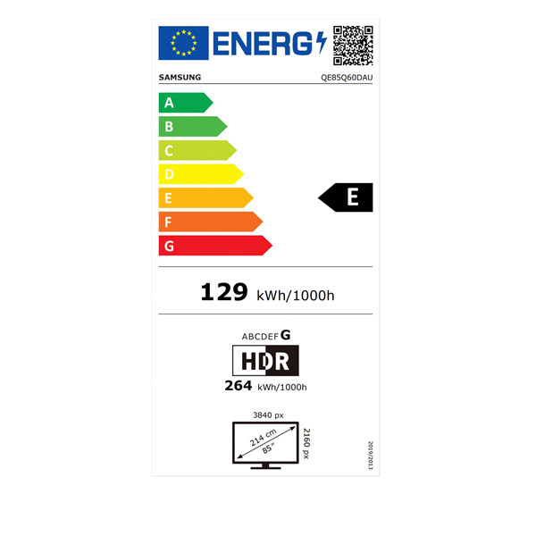 Samsung 85" QE85Q60DAUXXH 4K UHD Smart QLED TV