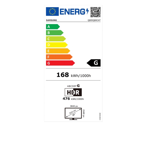 Samsung 85" QE85Q80CATXXH 4K UHD Smart QLED TV