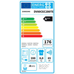 Samsung DV80CGC2B0TELE 8 kg hőszivattyús szárítógép