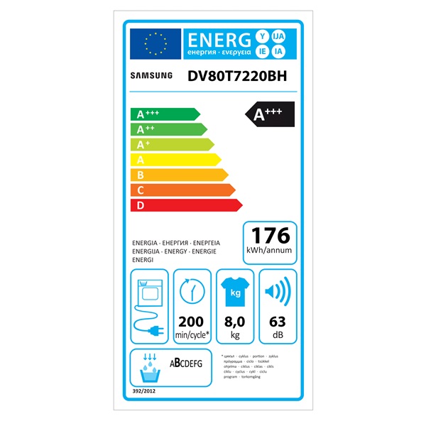 Samsung DV80T7220BH/S6 hőszivattyús szárítógép