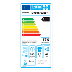 Samsung DV80T7220BH/S6 hőszivattyús szárítógép