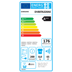 Samsung DV80TA220AE/LE hőszivattyús szárítógép