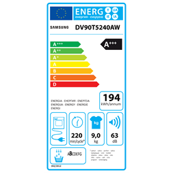 Samsung DV90T5240AW/S6 9 kg hőszivattyús szárítógép