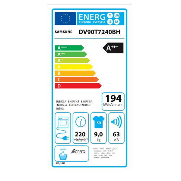 Samsung DV90T7240BH/S6 hőszivattyús szárítógép