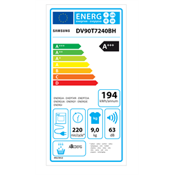 Samsung DV90T7240BH/S6 hőszivattyús szárítógép