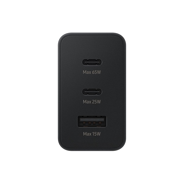 Samsung EP-T6530NBEGEU 65W PD 2xUSB C/USB A fekete hálózati gyorstöltő adapter