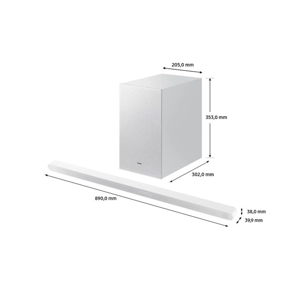 Samsung HW-S701D/EN 3.1 csatornás fehér hangprojektor vezeték nélküli mélynyomóval