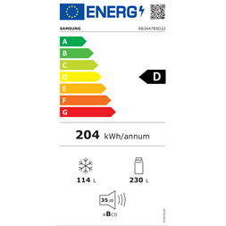 Samsung RB34A7B5D22/EF fekete alulfagyasztós hűtőszekrény