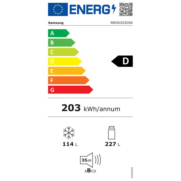 Samsung RB34C632DSA/EF inox alulfagyasztós hűtőszekrény