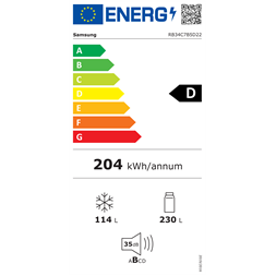 Samsung RB34C7B5D22/EF fekete alulfagyasztós hűtőszekrény