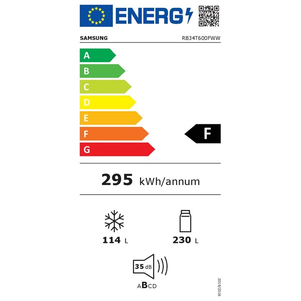 Samsung RB34T600FWW/EF alulfagyasztós hűtőszekrény