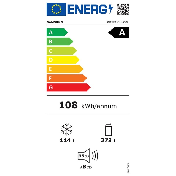 Samsung RB38A7B6AS9/EF alulfagyasztós hűtőszekrény