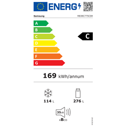 Samsung RB38C775CSR/EF inox alulfagyasztós hűtőszekrény