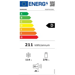 Samsung RB38T603DB1/EF fekete alulfagyasztós hűtőszekrény