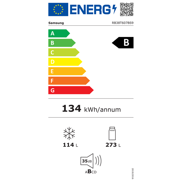 Samsung RB38T607BS9/EF alulfagyasztós hűtőszekrény