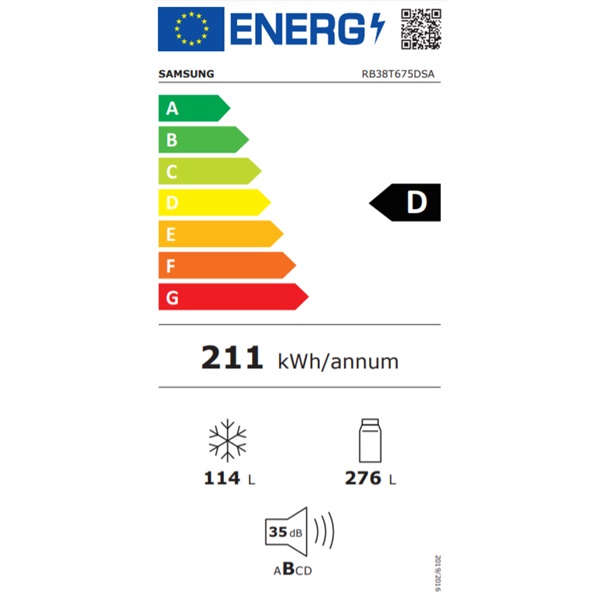 Samsung RB38T675DSA/EF inox alulfagyasztós hűtőszekrény