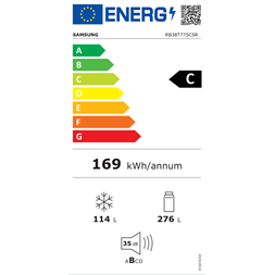 Samsung RB38T775CSR/EF alulfagyasztós hűtőszekrény