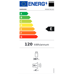 Samsung RR39C76C322/EF fekete egyajtós hűtőszekrény