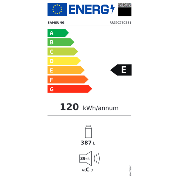 Samsung RR39C7EC5B1/EF fekete egyajtós hűtőszekrény