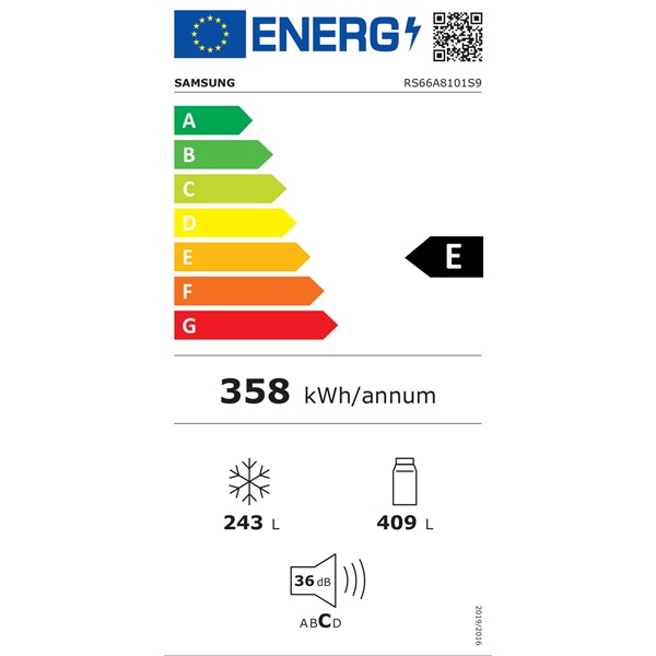 Samsung RS66A8101S9/EF side-by-side hűtőszekrény