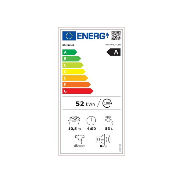 Samsung WW10T634DLH/S6 10 kg elöltöltős mosógép