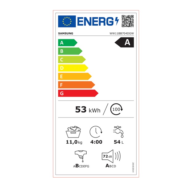 Samsung WW11BB704DGWS6 11 kg elöltöltős mosógép