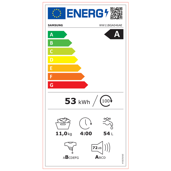 Samsung WW11BGA046AE/LE 11 kg elöltöltős mosógép