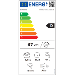 Samsung WW65AA126AE/LE elöltöltős mosógép