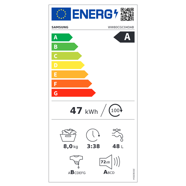 Samsung WW80CGC04DABLE 8 kg elöltöltős mosógép