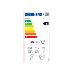 Samsung WW80T654DLH/S6 8 kg elöltöltős mosógép