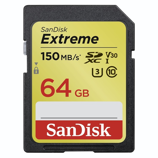 Sandisk 183524 64GB SD (SDXC Class 10 UHS-I U3) Extreme memóriakártya