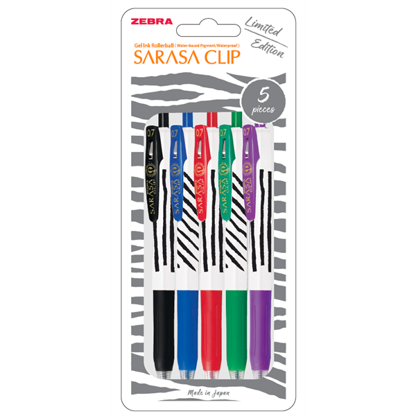 Sarasa Clip 0,7 Zebra Stripes 5pcs zselés toll