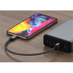 Satechi ST-TAL10M 25cm USB A - Lightning szürke kábel